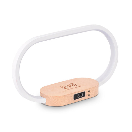 Wireless Charging Desk Lamp with Clock and Touch Dimmer